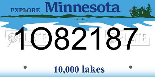 1O82187 Minnesota License Plate