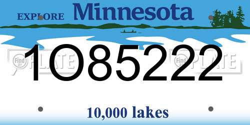 1O85222 Minnesota License Plate
