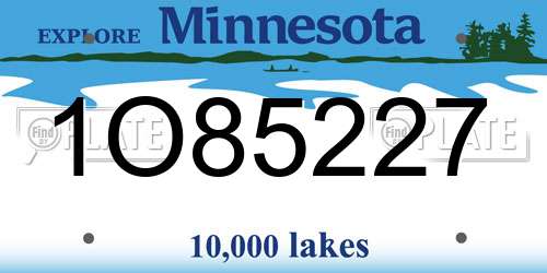 1O85227 Minnesota License Plate