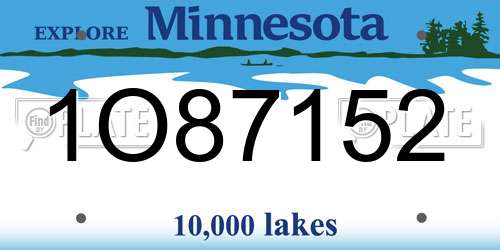 1O87152 Minnesota License Plate