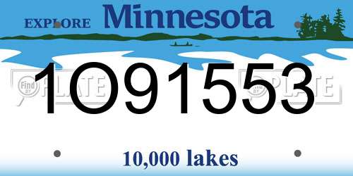 1O91553 Minnesota License Plate