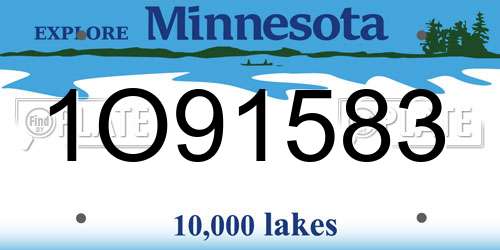 1O91583 Minnesota License Plate