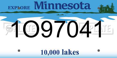 1O97041 Minnesota License Plate