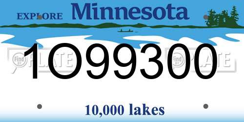 1O99300 Minnesota License Plate