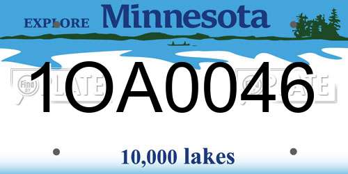 1OA0046 Minnesota License Plate