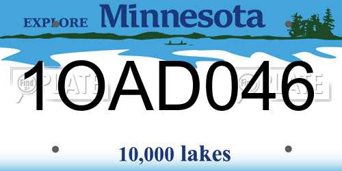1OAD046 Minnesota License Plate