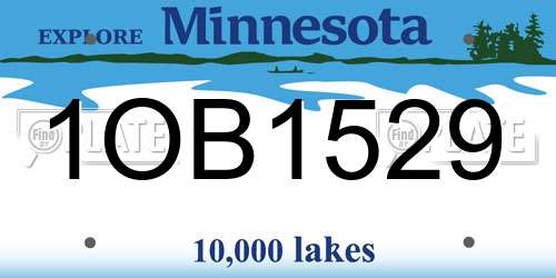 1OB1529 Minnesota License Plate