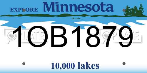 1OB1879 Minnesota License Plate