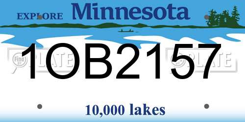 1OB2157 Minnesota License Plate