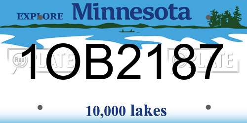 1OB2187 Minnesota License Plate