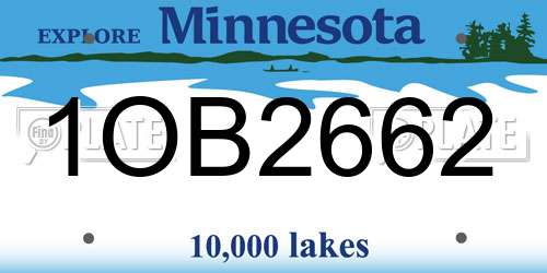 1OB2662 Minnesota License Plate