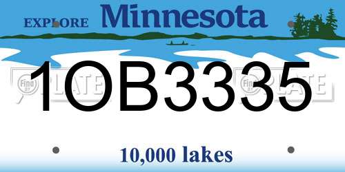 1OB3335 Minnesota License Plate