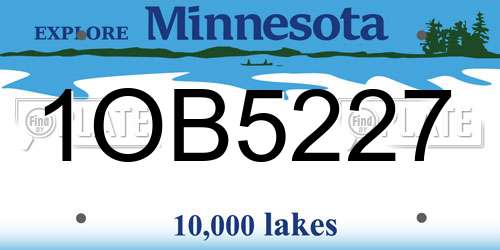 1OB5227 Minnesota License Plate
