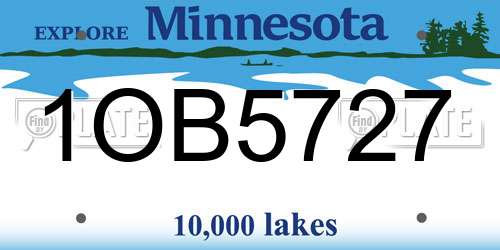 1OB5727 Minnesota License Plate