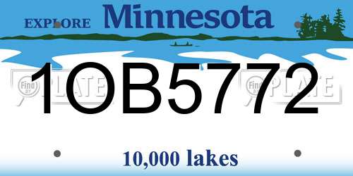 1OB5772 Minnesota License Plate