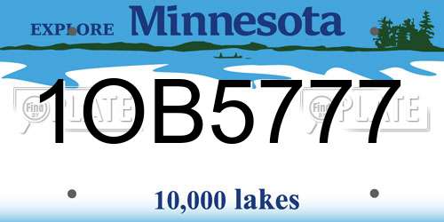 1OB5777 Minnesota License Plate