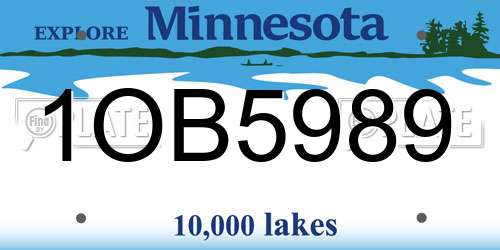 1OB5989 Minnesota License Plate