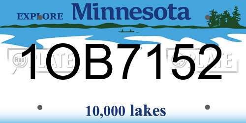 1OB7152 Minnesota License Plate