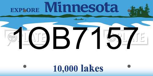 1OB7157 Minnesota License Plate