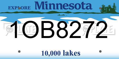 1OB8272 Minnesota License Plate