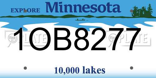 1OB8277 Minnesota License Plate