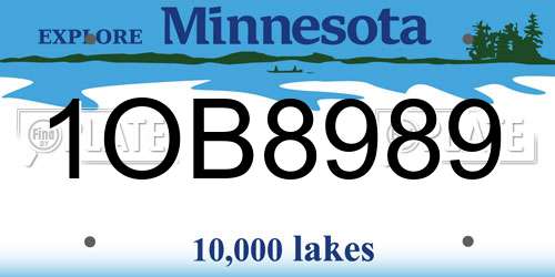 1OB8989 Minnesota License Plate