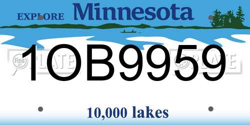 1OB9959 Minnesota License Plate