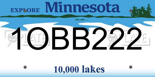 1OBB222 Minnesota License Plate