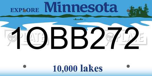1OBB272 Minnesota License Plate