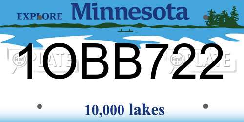 1OBB722 Minnesota License Plate