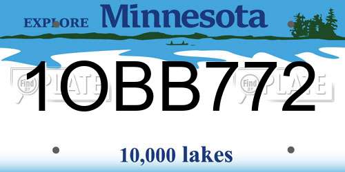 1OBB772 Minnesota License Plate