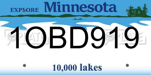 1OBD919 Minnesota License Plate