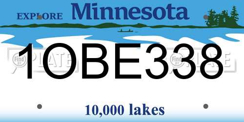 1OBE338 Minnesota License Plate