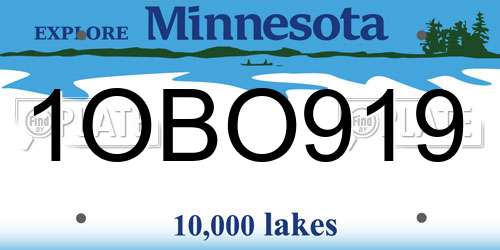 1OBO919 Minnesota License Plate