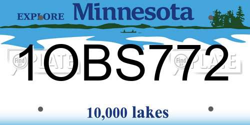 1OBS772 Minnesota License Plate
