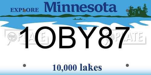 1OBY87 Minnesota License Plate