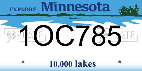 1OC785 Minnesota License Plate