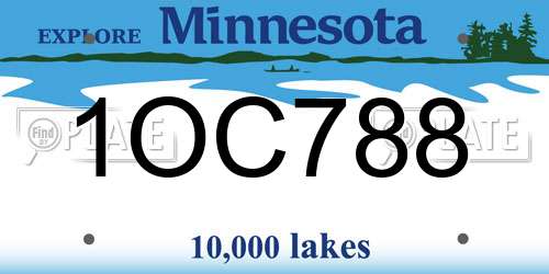 1OC788 Minnesota License Plate