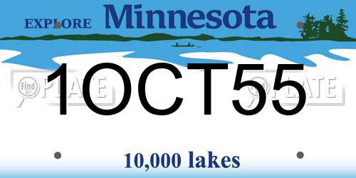 1OCT55 Minnesota License Plate