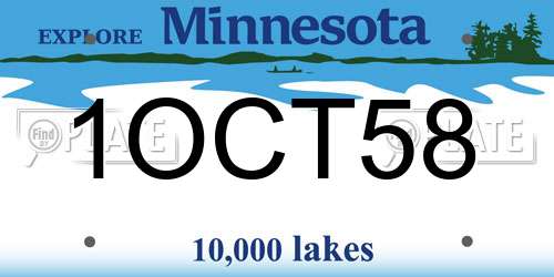 1OCT58 Minnesota License Plate