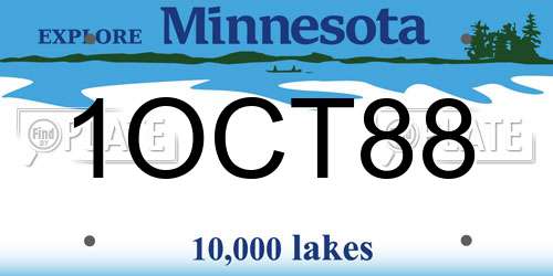 1OCT88 Minnesota License Plate