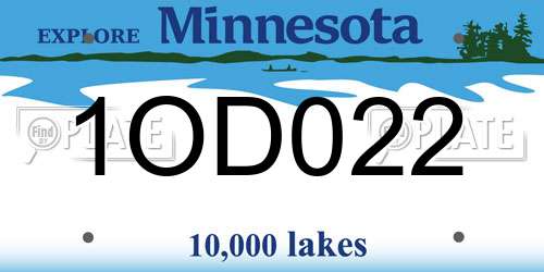 1OD022 Minnesota License Plate