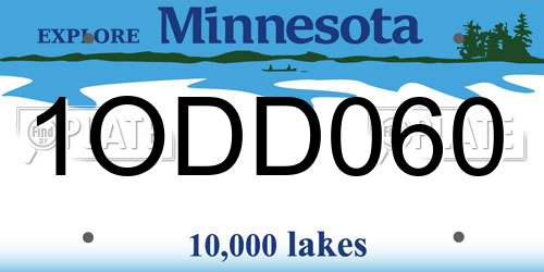 1ODD060 Minnesota License Plate