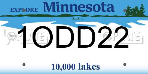 1ODD22 Minnesota License Plate