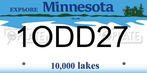1ODD27 Minnesota License Plate