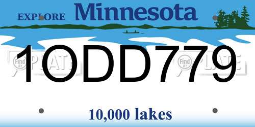 1ODD779 Minnesota License Plate