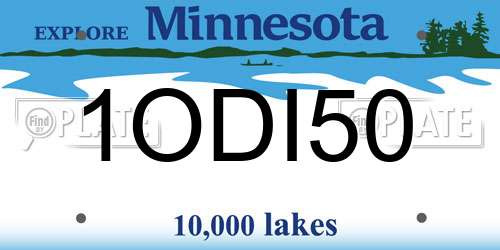 1ODI50 Minnesota License Plate