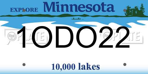 1ODO22 Minnesota License Plate