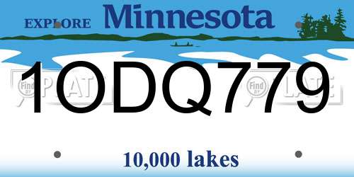 1ODQ779 Minnesota License Plate