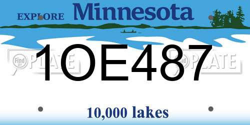 1OE487 Minnesota License Plate